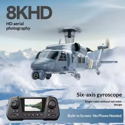4DRC Remote Control Helicopter L2 Single Rotor 8K Aerial Photography 6 Axis Gyroscope Military Black