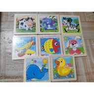 Wooden puzzle educational children's toy stacking wooden animals