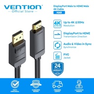 Vention Male to HDMI Male FHD 4K Display Port Converter Cable