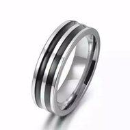 4S GROSIR SOLO || Cincin titanium list black silver / CINCIN COUPLE /