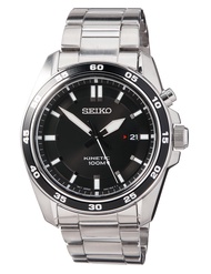 Seiko Kinetic men's stainless steel watch with metal strap