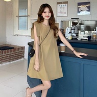 Basic Dress Women's Clothing Solid Color Temperament Covering Flesh A-Line Skirt ins Small Light Mat
