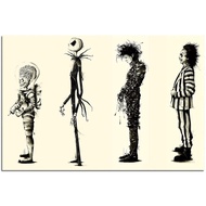 Tim Burton Movie Beetlejuice Edward Cior Movie Canva Art Wall Print Room Decor Poter For Bedroom Pai