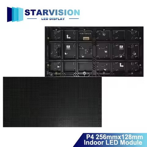 2pcs/Lot P4 Indoor 256x128mm SMD Full Color 64x32 Pixel 1/16 Scan RGB LED Display Matrix Panel Progr