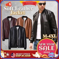 ⭐LOW PRICE⭐  DESINCE Men Leather Jacket PU Leather Jaket Kulit Motorcycle WindBreaker Casual Smart Outerwear Lelaki MT 189