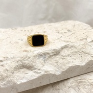 Arabella Black Signet Statement Ring