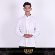 Baju Koko BHS Classic Motif Hamzah Putih