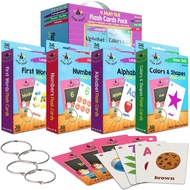Star Right Words Toddler Flash Cards Set of 4 - Number Flash Cards, First Words, Colors and Shapes, 