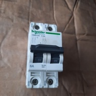 Mcb schneider c60h dc 6a 2pole mcb 2p dc 6a schneider