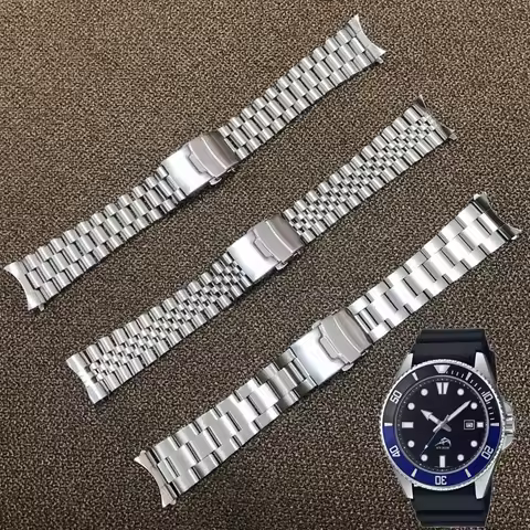 MDV106 Watch Band 22mm Diving Watch Bracelet for Casio MDV-106 MDV-107 Metal Wrist Band Silver Steel