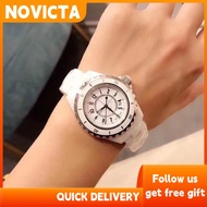 J12 White Ceramic Hand Ladies Quartz Watch Butterfly Buckle Couple Watch