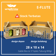 (Isi 20 pcs) BOX EFLUTE 28x10x14 / Toples 800 gram Dus Toples Lebaran Natal Imlek Gable Box Dus Jinj