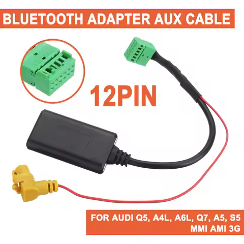 12 Pin Car Wireless MMI AMI 3G bluetooth AUX Cable Adapter Auto AUX-IN Audio Radio Stereo Input For 