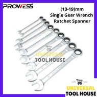 PROWESS RATCHET SPANNER (10mm - 19mm) Gear Wrench Chrome Vanadium Steel Metric Fixed Head Ratchet Sp