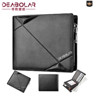 DEABOLAR Business Men Multi-card slots Wallet Short Slim Male Purses 3 Fold Zipper PU Leather Wallet Card Holder  Wallet Men