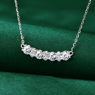 [HFY] IG Smile Necklace 0.3 ct * 4p+0.03 ct * 6p Real-Moissanite GRA Light Luxury Style Necklace Dia