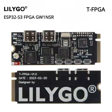 LILYGO® T-FPGA ESP32-S3 Development Board M.2 Slot FPGA GW1NSR-LV4CQN48PC6/I5 low-power Microcontrol