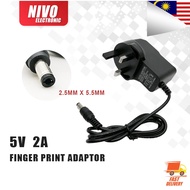 5V 2A FINGER PRINT ADAPTOR 2.5 x 5.5mm Power adaptor DC 5V 2A