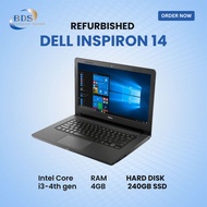 Refurbished Laptop: DELL INSPIRON 14 i3-4TH GEN/4GB RAM/240GB SSD [WINDOWS 10 PRO]
