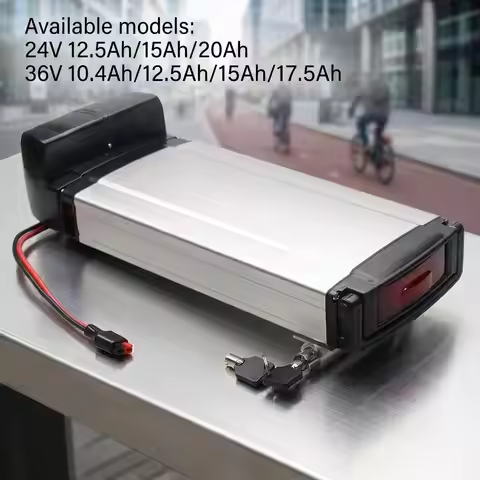 Rechargeable Li-ion Battery Pack 24V 36V 10Ah 12.5Ah 20Ah Rear Rack Carrier Cargo Ebike Battery for