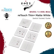 [VHO][SIRIM] Retouch Thin +  MATTE WHITE Switch/ Socket/ Outlet 13A 15A 20A 45A Waterheater TV ECRU 