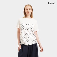 ForMe Polka Dots Graphic Tee T-Shirt For Women (White/Black)