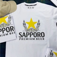 Ready Stock 100% Cotton Sapporo beer T-Shirt Sapporo beer Japanese Retro Men Women Loose Short Sleev