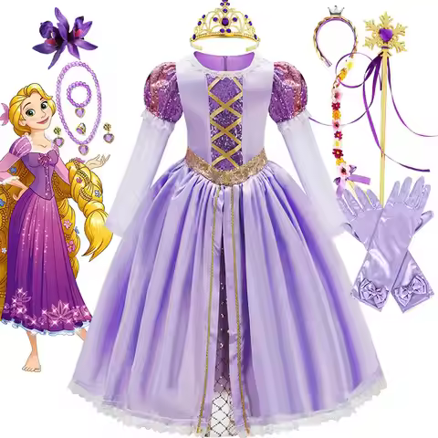 2025 Disney Halloween Princess Rapunzel Tangled Cosplay Costume Ball Gown Carnival Dress up Festival