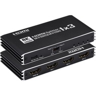 8K@60Hz HDMI Splitter 1 masuk 3 keluar, 1x3 HDMI 2.1 Splitter Menyokong 4K@120Hz, 1080P@240Hz VRR HD