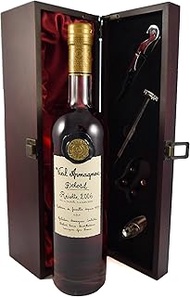 Delord Freres Bas Vintage Armagnac 2006 (70cl) in a silk lined wooden box with four wine accessories