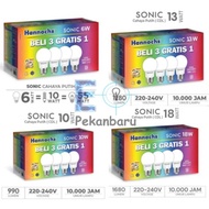CAHAYA HANNOCHS LED SONIC 3 LIGHT PACKAGE BONUS 1 (BUY 3 GET 1 FREE) 6W, 10W, 13W, 18W WHITE LIGHT L