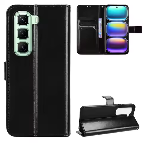 For Infinix Hot 50 4G 5G Case Luxury Flip PU Leather Wallet Lanyard Stand Case For Infinix Hot 50 Pr