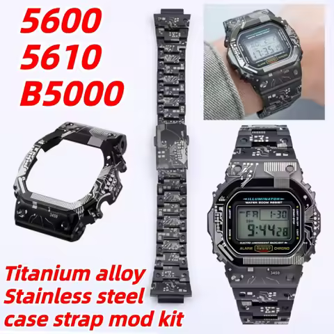 For Casio GMW5610 GMW-B5000 DW 5600 DW5600 Titanium Case Watch Strap Stainless steel Metal Bezel Wat