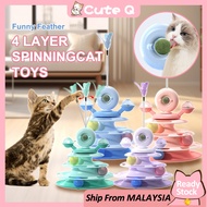 Cute Q Macaroon 4 Layers Spinning Cat Toysfor kids  cat toys for cats kitten toys cat teaser mainan 
