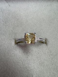 黃水晶S925通體純銀方形小方糖戒指 Citrine S925 silver ring, rings,bracelet,bracelets,earrin,earrings,pendant,pendan