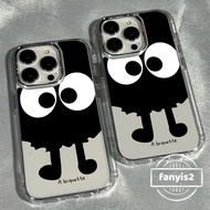 Compatible For iPhone 11 15 12 13 14 Pro Max X Xr Xs 8 7 6 Plus SE 2020 Cartoon Cute Coal Balls INS Electroplated Lens Transparent Phone Case Simple Advanced lens Shockproof Cover
