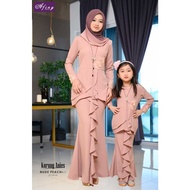 BAJU KURUNG MODEN SET FAMILY SEDONDON IBU ANAK BAJU RAYA 2024 MANIS KURUNG NUDE PEACH BAJU MELAYU SL