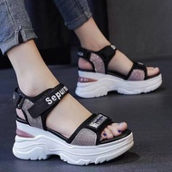 COD (Ready Stock) Sepatu Sandal Wanita INS HOT Musim Panas Pelajar Sendal Open Toe Korea Untuk Trave