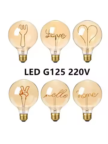 Edison Light Bulb Soft Filament Light G125 LOVE HOME Cat 220V Personalized Creative Letter Light War