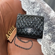 Chanel 香奈兒Classic Flap Jumbo CF30 黑銀漆皮