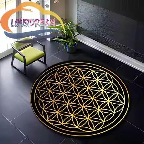 Sacred Planet Geometry Flower of Life Round Child Cushion Bedroom Floor Mat Computer Chair Area Deco
