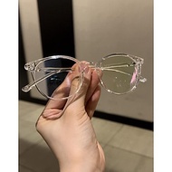 Kính Mắt tròn trong suốt gọng nhựa nhẹ