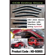 Venttec Honda HRV 2022-2024 Injection With Stainless Steel Door Visor - 4pcs/set