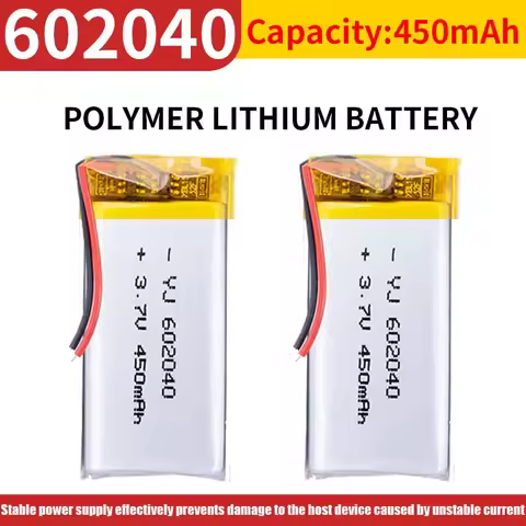 3.7V 450mAh 602040 Polymer Lithium LiPo Rechargeable Battery for Bluetooth Headset Beauty Instrument