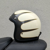 Vintage TT & COCASCOS 3/4 เปิด Jet Cafe Racer Vintage 500TX หมวกกันน็อครถจักรยานยนต์สกู๊ตเตอร์ขี่รถจ
