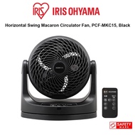 IRIS Ohyama Compact 6" Circulator Macaron Horizontal Swing type with Remote Control, PCF-MKC15 Black