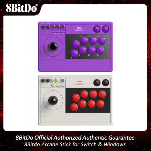 8BitDo Arcade Stick Tri-mode Bluetooth 2.4G USB-C Wired 8 Buttons Fighting Joystick Controller Macro