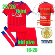 PSG  O.DEMBELE soccer clothes 2025 paris-Third Jerseys kid suit D.DOUE KVARATSKHELIA  HAKIMI VITINHA