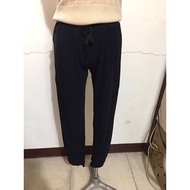 Counter Brand Uniqlo~Black Cotton Laced-Up 9-Point Pants