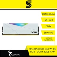 ADATA XPG Spectrix D50 RGB 32GB(2x16GB Kits) 3600MHz DDR4 LongDimm - Lifetime Warranty - AX4U360016G